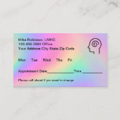 精神療法士メンタルヘルスアポイントメントカード 予約カード (正面)