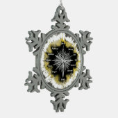 精神的なコンパス スノーフレークピューターオーナメント (左)