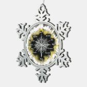 精神的なコンパス スノーフレークピューターオーナメント (右)