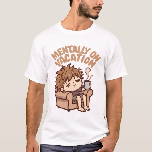 精神的なバケーションイラスト Tシャツ (正面)