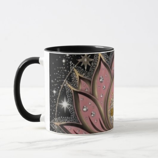 精神的なピンクの蓮の花 コーヒーマグ マグカップ (左)
