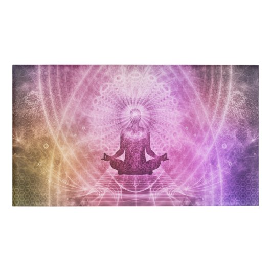 精神的なヨガ瞑想禅カラフル 名札 (正面)