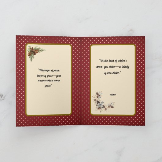 精神的な冬の祝福 カード (内部)