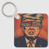精神的な問題で目をつぶった大統領 キーホルダー (正面)