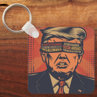 精神的な問題で目をつぶった大統領 キーホルダー