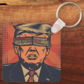 精神的な問題で目をつぶった大統領 キーホルダー (裏面)