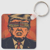 精神的な問題で目をつぶった大統領 キーホルダー (裏面)