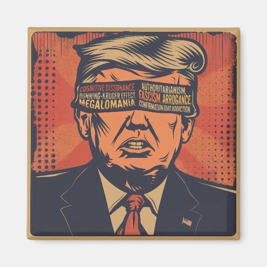 精神的な問題で目をつぶった大統領 マグネット (正面)