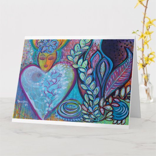 "精神的な感謝" カード (黄色い花)