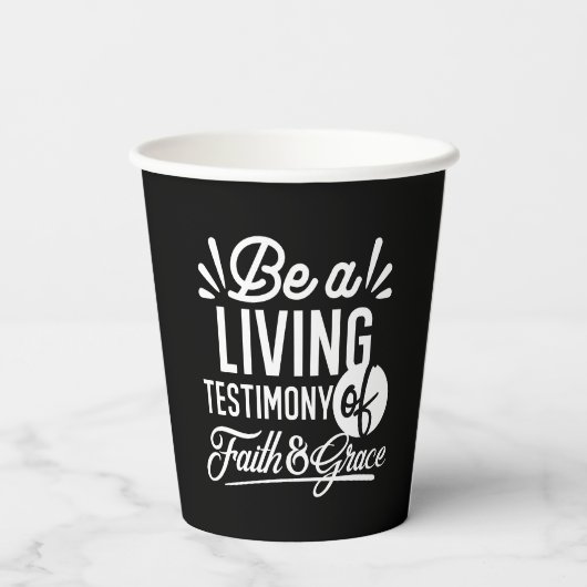 精神的な生活の証し 信仰と恵みの名言 紙コップ (裏面)