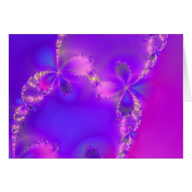 精神的な紫色のフラクタルカード (正面横)