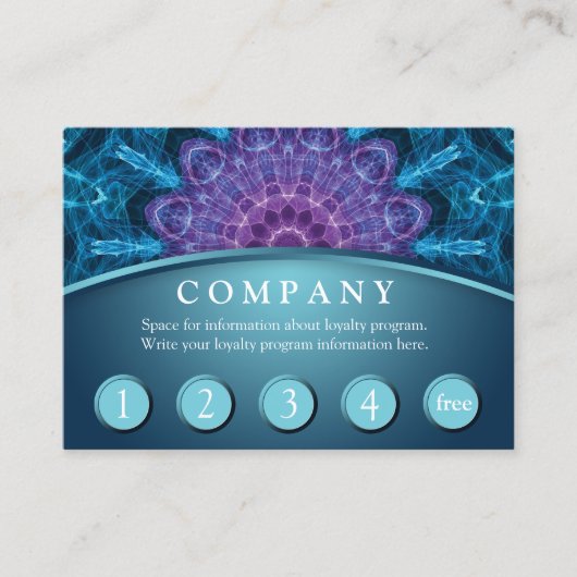 精神的な紫色の花の顧客のロイヤリティカード ロイヤリティカード (正面)