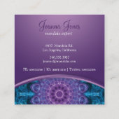 精神的な紫色の花、青の海 スクエア名刺 (裏面)