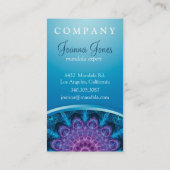 精神的な紫色の花、青の海 名刺 (裏面)