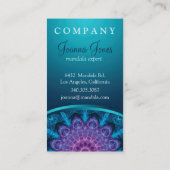 精神的な紫色の花、青の海 名刺 (裏面)