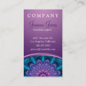 精神的な紫色の花、青の海 名刺 (裏面)