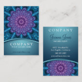 精神的な紫色の花、青ぽっちゃりしたの海 名刺 (正面/裏面)