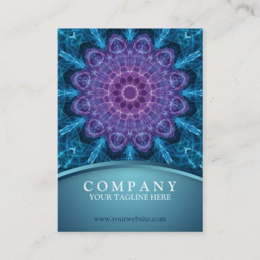 精神的な紫色の花、青ぽっちゃりしたの海 名刺 (正面)