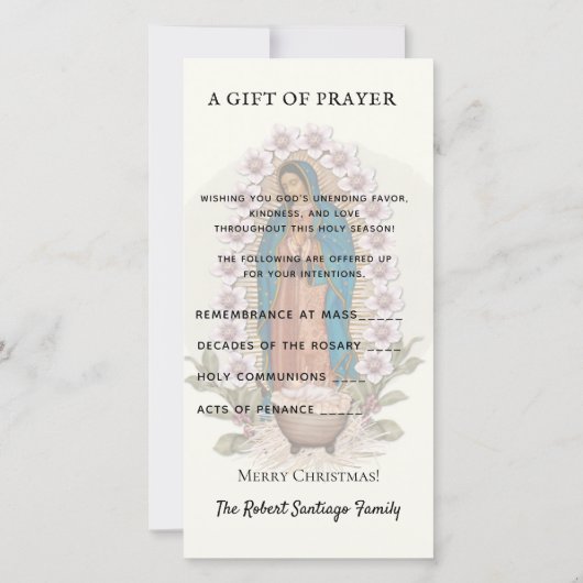 精神的な花束 カトリック 祈り グアダルペの聖母祭り シーズンカード (裏面)