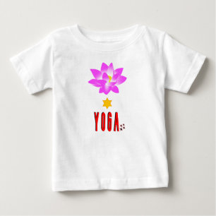 精神的な蓮の花 ナマステ 国際ヨガの日 ベビーTシャツ