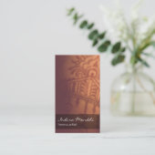 精神的なHennaのMendhi仏教のNamecardの垂直 名刺 (スタンド正面)