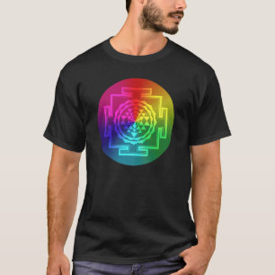 精神的なSri Yantra -虹 Tシャツ