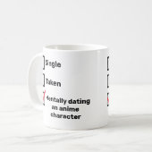 精神的にデートすることとアニメキャラクターMug コーヒーマグカップ (正面左)