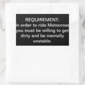 「精神的に不安定なモトクロス」要件ステッカー 長方形シール (バッグ)