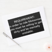 「精神的に不安定なモトクロス」要件ステッカー 長方形シール (封筒)