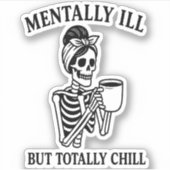 精神的に悪いが完全に寒いハロウィーン シール (正面)