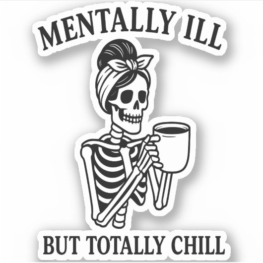 精神的に悪いが完全に寒いハロウィーン シール (正面)