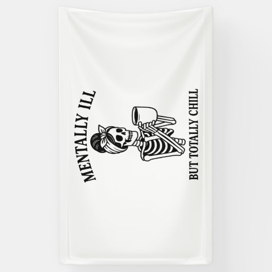 精神的に悪いが完全に寒いハロウィーン 横断幕 (縦)