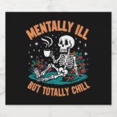 精神的に病気だがハロウィーンの骨格を完全に冷やす ビールラベル (シングルラベル)