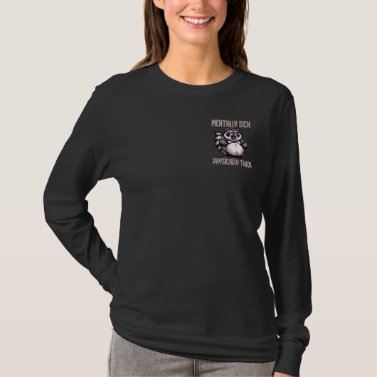 精神的に病気の肉体的に厚いミニマルなラクーン Tシャツ (正面)