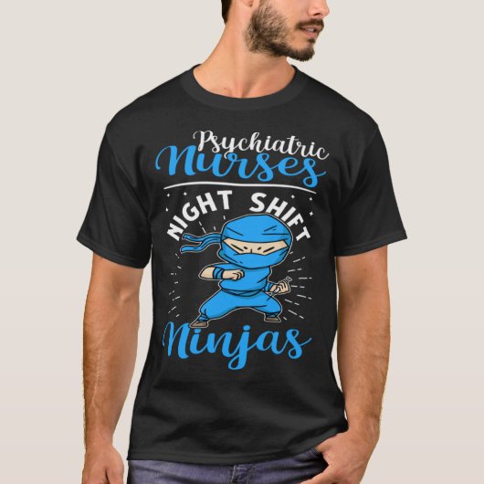 精神科ナース夜間勤務忍者 Tシャツ (正面)