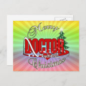 精神科医の医者メリークリスマス シーズンポストカード (正面/裏面)