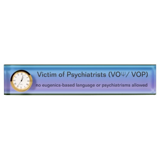 精神科医の机のメモの犠牲者 デスクネームプレート (正面)