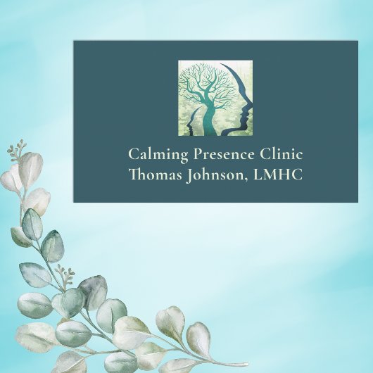 精神科医の森のグリーンヘッドのマインドツリーオブライフ 名刺