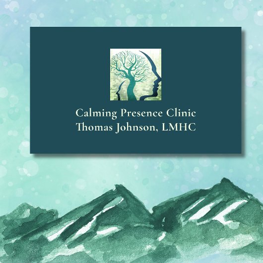 精神科医の森のグリーンヘッドのマインドツリーオブライフ 名刺