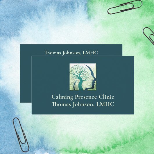 精神科医の森のグリーンヘッドのマインドツリーオブライフ 名刺