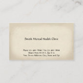 精神科医の精神衛生の名刺 名刺 (裏面)