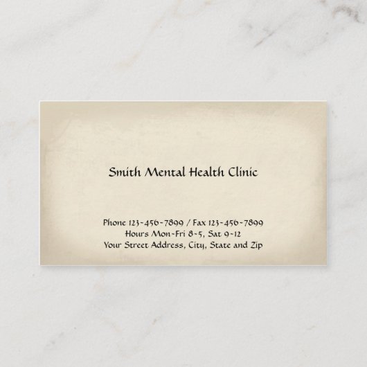 精神科医の精神衛生の名刺 名刺 (裏面)