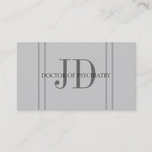 精神科医のVertのストライプな灰色 名刺 (正面)