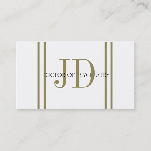 精神科医のVertの金ゴールドのストライプW/W 名刺 (正面)