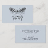 精神科医カウンセラーセラピストバタフライブルー 名刺 (正面/裏面)