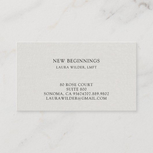 精神科医カウンセラーセラピーバタフライビジネス 名刺 (裏面)