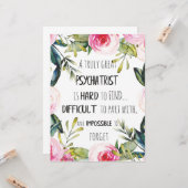 精神科医サンキュー引用文ギフトアイディア カード (正面/裏面インサイチュ)