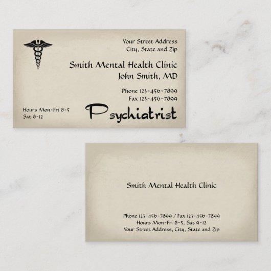 精神科医メンタルヘルス名刺 名刺 (正面/裏面)