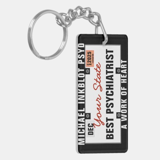 精神科医ライセンスプレートキーチェーン キーホルダー (正面左)