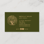 精神科医、セラピー、ライフコーチの柳の木 名刺 (裏面)